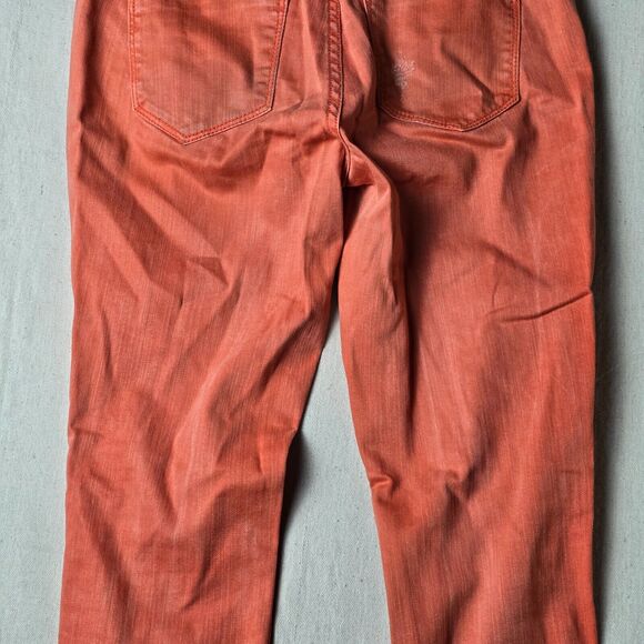 Bebe Jeans Womens 23 Orange Heartbreaker Skinny‎ Distressed Mid Rise Pockets - Picture 16 of 16